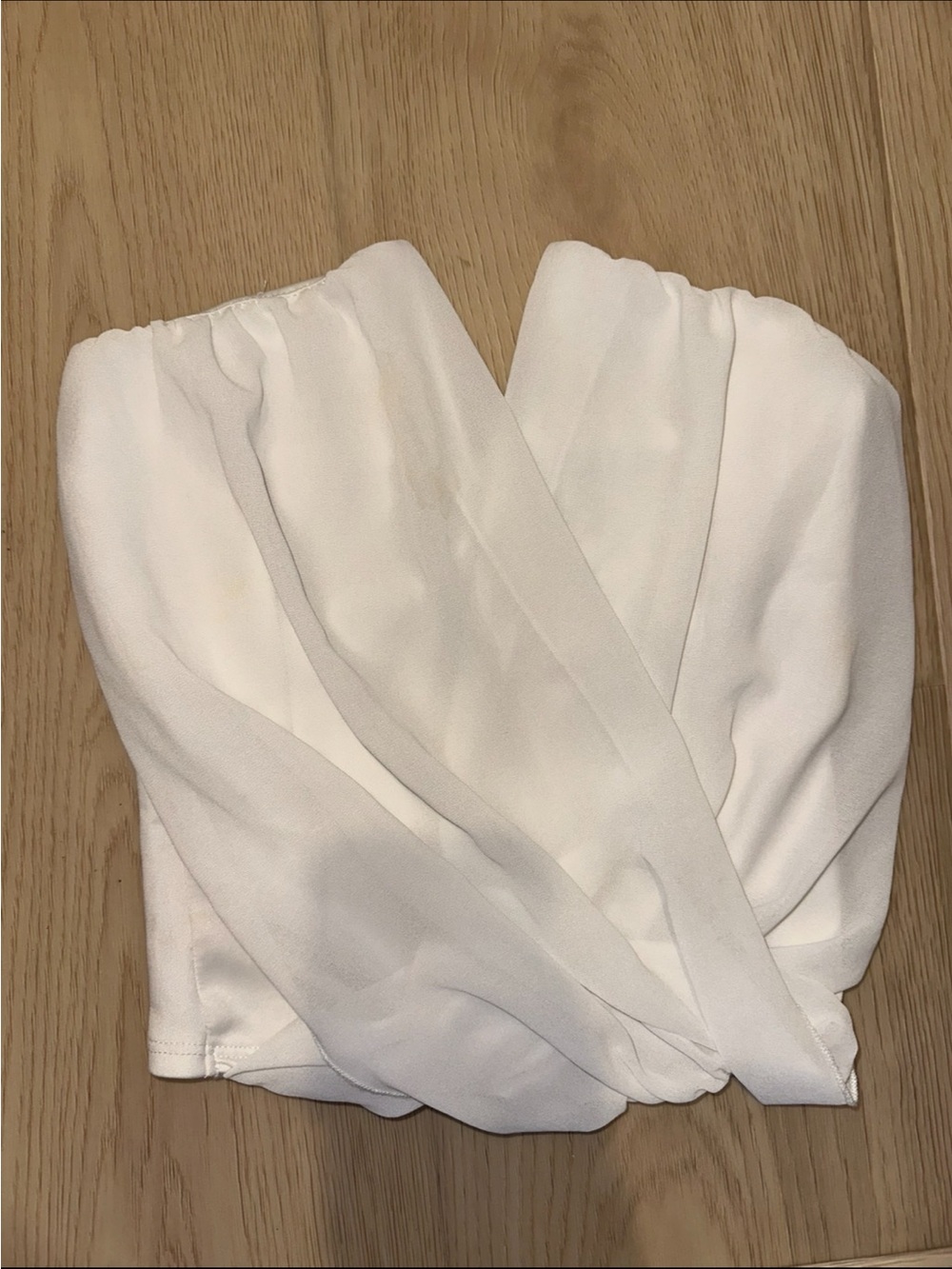 Charlotte Russe White Strapless Wrap-Front Blouse